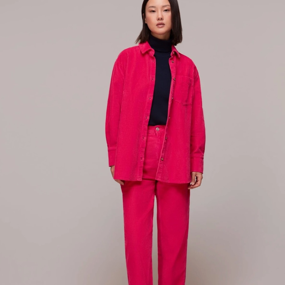 Whistles Pink Cord High Waist Barrel Jean Size 26